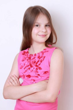 Güzel genç kız stüdyo portre