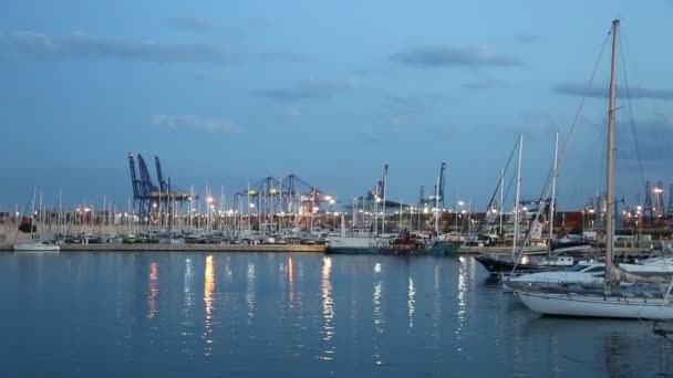 Valencia Spania Iunie 2018 Vedere Frumoasă Iahturi Port Maritim Sezonul — Videoclip de stoc