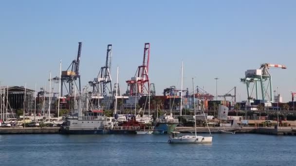 Valencia España Junio 2018 Hermosa Vista Del Puerto Deportivo Atardecer — Vídeos de Stock