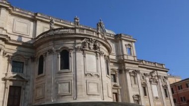 Roma, İtalya - 17 Nisan 2019: Santa Maria Maggiore (AzizE Meryem Ana Kilisesi) Papalık Bazilikası, Piazza dell'Esquilino'daki en büyük Katolik Marian kilisesidir.