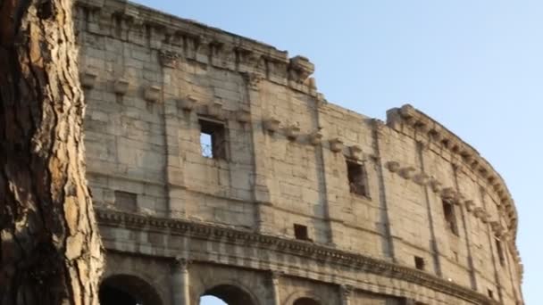 Details Van Beroemde Amphitheatrum Flavium Bekend Als Colosseum Rome Italië — Stockvideo