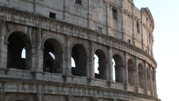 Detaljer Den Berömda Amphitheatrum Flavium Känd Som Colosseum Rom Italien — Stockvideo