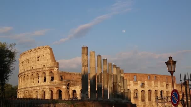 Roma Colosseum Olarak Bilinen Ünlü Amphitheatrum Flavium Detayları Talya — Stok video