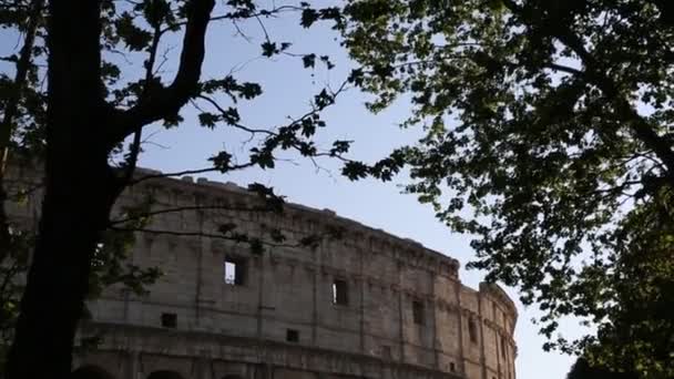 Roma Colosseum Olarak Bilinen Ünlü Amphitheatrum Flavium Detayları Talya — Stok video