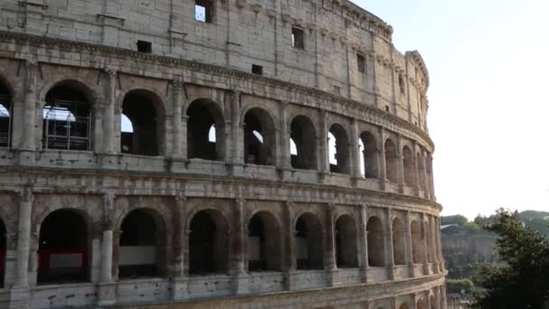 Rome Italy April 2019 Details Famous Amphitheatrum Flavium Known Colosseum — Stock Video