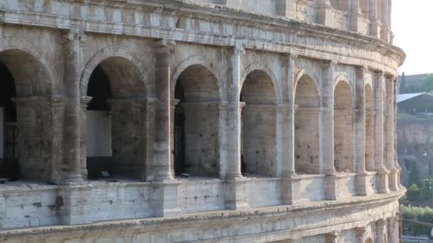 Рим Италия Апреля 2019 Года Детали Знаменитого Амфитеатра Флавий Известного — стоковое видео