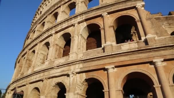 ローマ イタリア 2019年4月17日 ローマ イタリアのコロッセオとして知られている有名な円形フラビウムの詳細 — ストック動画