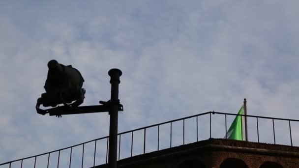 Italienische Nationalflagge Von Rom Italien — Stockvideo