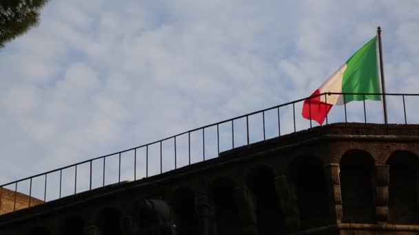 Italiens Flagga Rom Italien — Stockvideo