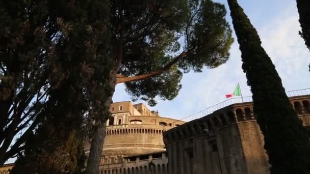 Bandeira Nacional Italiana Roma Itália — Vídeo de Stock