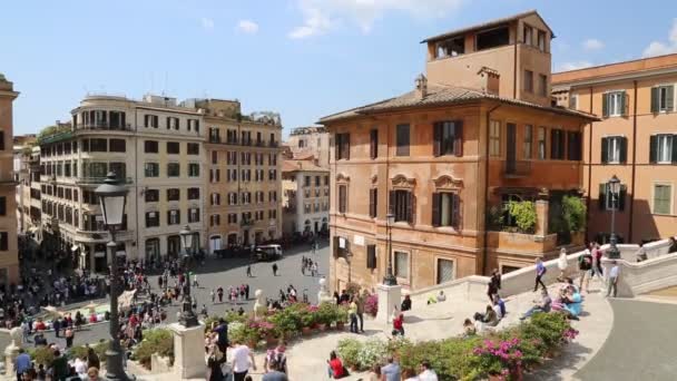 โรม ตาล เมษายน 2019 นตอนสเปน Piazza Spagna Trinita Dei Monti — วีดีโอสต็อก