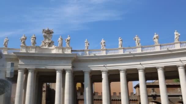 Estátuas Praça São Pedro Vaticano Roma Itália — Vídeo de Stock