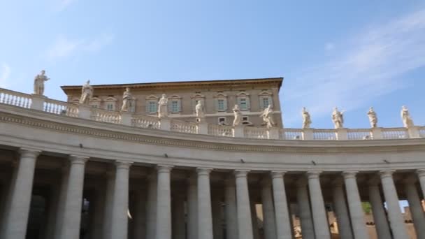 Statuen Auf Dem Petersplatz Vatikan Rom Italien — Stockvideo