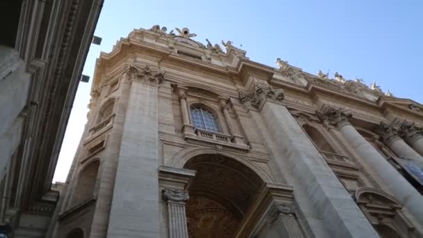 Vatikan Daki Peter Meydanı Ndaki Heykeller Roma Talya — Stok video