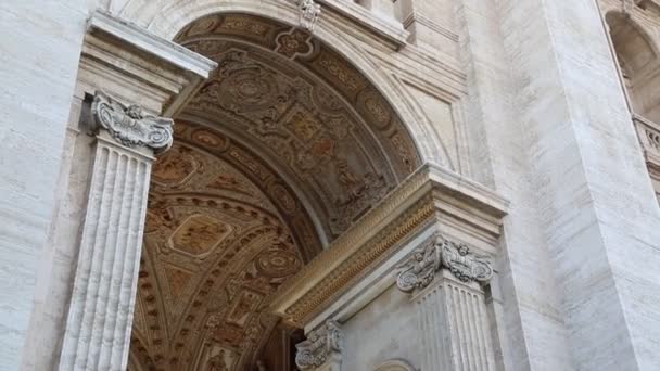 Estatuas Plaza San Pedro Vaticano Roma Italia — Vídeo de stock