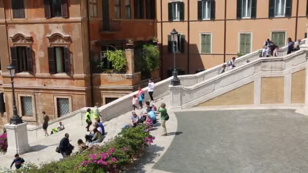 ローマ イタリア 2019年4月18日 スペイン階段 スパニャ広場 トリニータ モンティ ローマ イタリア — ストック動画