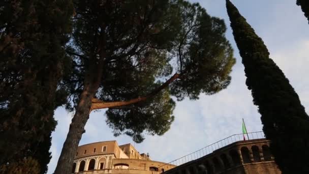 Італійський Національний Прапор Риму Італія — стокове відео