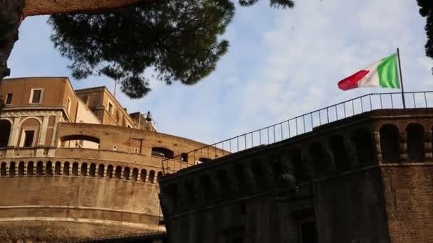 Italská Národní Vlajka Říma Itálie — Stock video