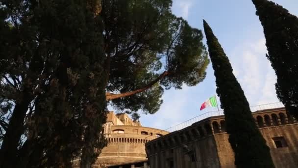 ローマのイタリア国旗 イタリア — ストック動画