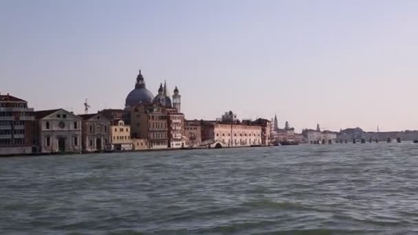 Venice Italy April 2019 View Waterbus Vaporetto Canal Boat Steamboat — Stock Video