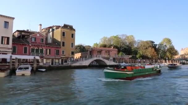 Веница Италия Апреля 2019 Года Вид Водного Автобуса Вапоретто Катер — стоковое видео