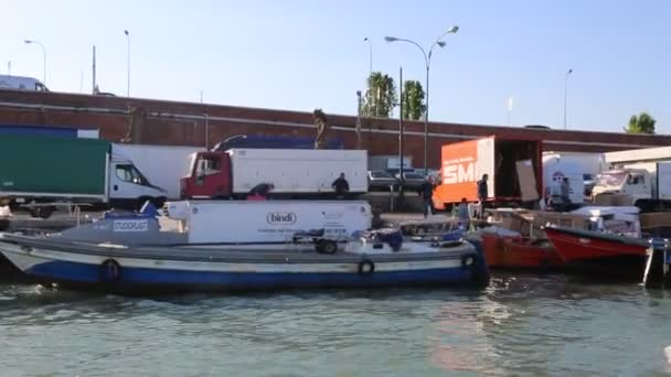 Venedig Italien April 2019 Blick Vom Wasserbus Vaporetto Kanalboot Dampfboot — Stockvideo