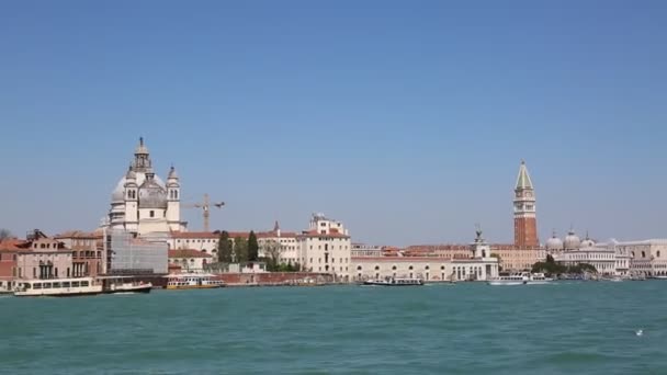 Venice Italy April 2019 View Waterbus Vaporetto Canal Boat Steamboat — Stock Video
