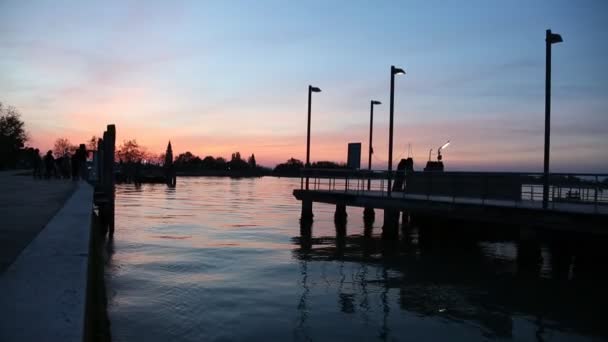 ブラーノ島の美しい夕日 ヴェネト イタリア — ストック動画