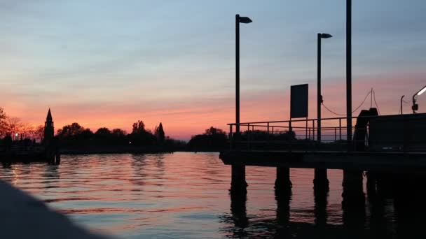 Hermosa Puesta Sol Isla Burano Véneto Italia — Vídeos de Stock