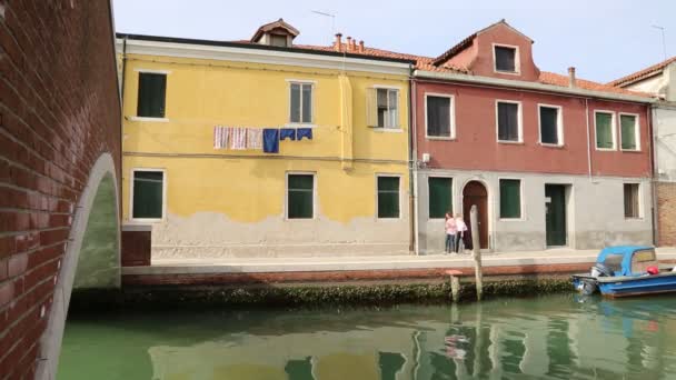 소녀는 무라노 베네토 이탈리아에서 야외에서 — 비디오