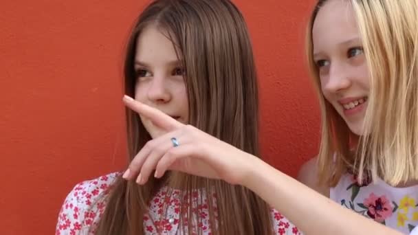 Europeu Adolescente Meninas Estão Conversando Livre Dia Verão Murano Veneto — Vídeo de Stock