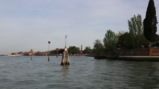 Burano Veneto Olaszország 2019 Április Színes Burano Sziget Hajókirándulás Közben — Stock videók