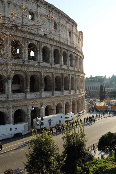 Rom Italien April 2019 Details Des Berühmten Amphitheatrum Flavium Bekannt — Stockfoto
