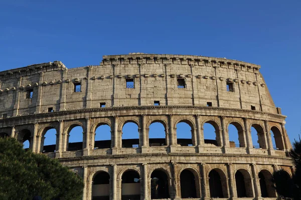 Detalhes Famoso Amphitheatrum Flavium Conhecido Como Coliseu Roma Itália — Fotografia de Stock