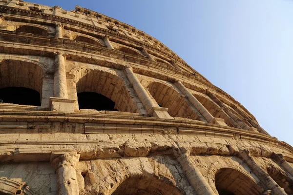 Detalles Del Famoso Amphitheatrum Flavium Conocido Como Coliseo Roma Italia — Foto de Stock