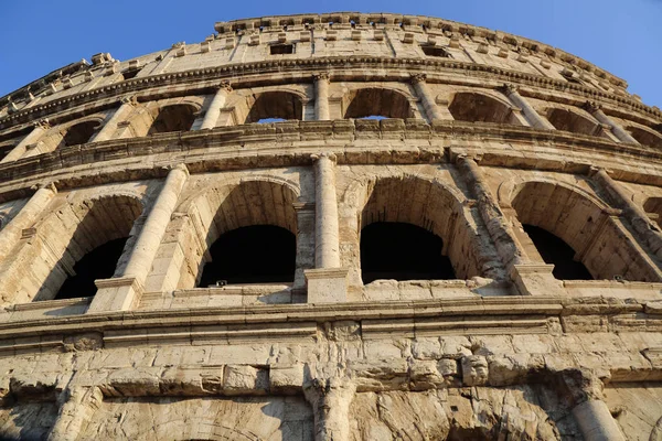 Detaljer Den Berömda Amphitheatrum Flavium Känd Som Colosseum Rom Italien — Stockfoto