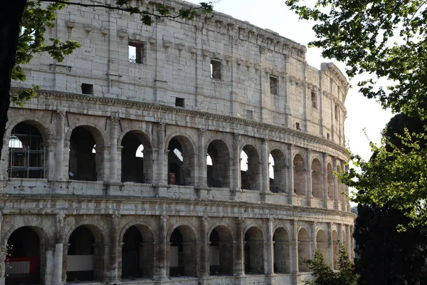 Detalles Del Famoso Amphitheatrum Flavium Conocido Como Coliseo Roma Italia —  Fotos de Stock