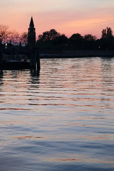 Gyönyörű Naplemente Burano Szigeten Veneto Olaszország — Stock Fotó