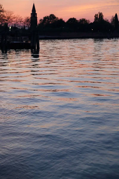 Vacker Solnedgång Burano Island Veneto Italien — Stockfoto