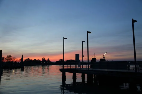 Hermosa Puesta Sol Isla Burano Véneto Italia — Foto de Stock