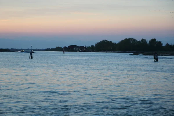 Vacker Solnedgång Burano Island Veneto Italien — Stockfoto