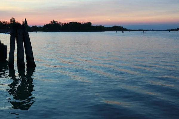 ブラーノ島の美しい夕日 ヴェネト イタリア — ストック写真