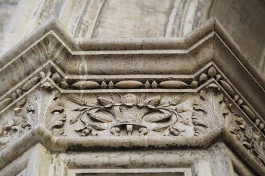 Venedik, İtalya - 20 Nisan 2019: Doge Palace'ın dış detayları (dış).