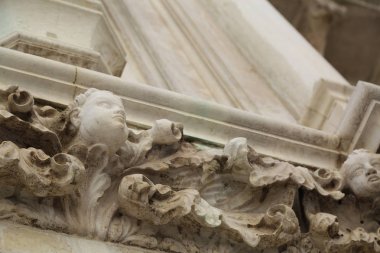 Venedik, İtalya - 20 Nisan 2019: Doge Palace'ın dış detayları (dış).