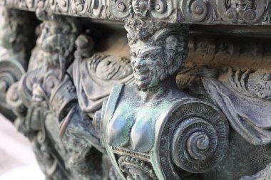 Venedik, İtalya - 20 Nisan 2019: Doge Palace'ın dış detayları (dış).