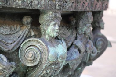 Venedik, İtalya - 20 Nisan 2019: Doge Palace'ın dış detayları (dış).