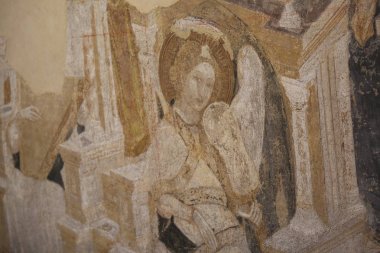 Venedik, Veneto, İtalya - 20 Nisan 2019: Doge Palace'ın iç mekanındaki sanat detayları (Palace Ducale).