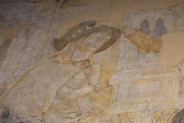 Venedik, Veneto, İtalya - 20 Nisan 2019: Doge Palace'ın iç mekanındaki sanat detayları (Palace Ducale).