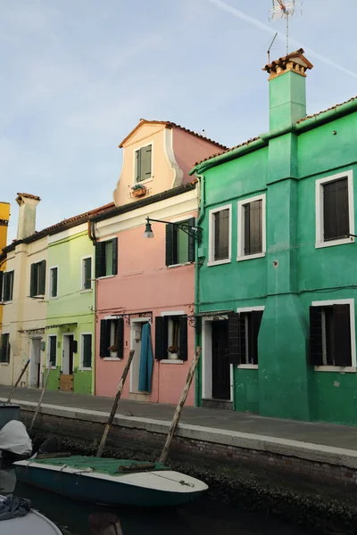 Burano Veneto Italien April 2019 Färgglada Burano Island Vid Solnedgången — Stockfoto