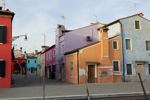 Burano Veneto Italia Aprile 2019 Colorata Isola Burano Tramonto — Foto Stock